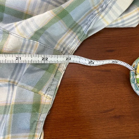 🌲 L.L. Bean Women’s Green & Blue Plaid Button-Down Cottage Core Shirt L-Reg - Picture 3 of 8